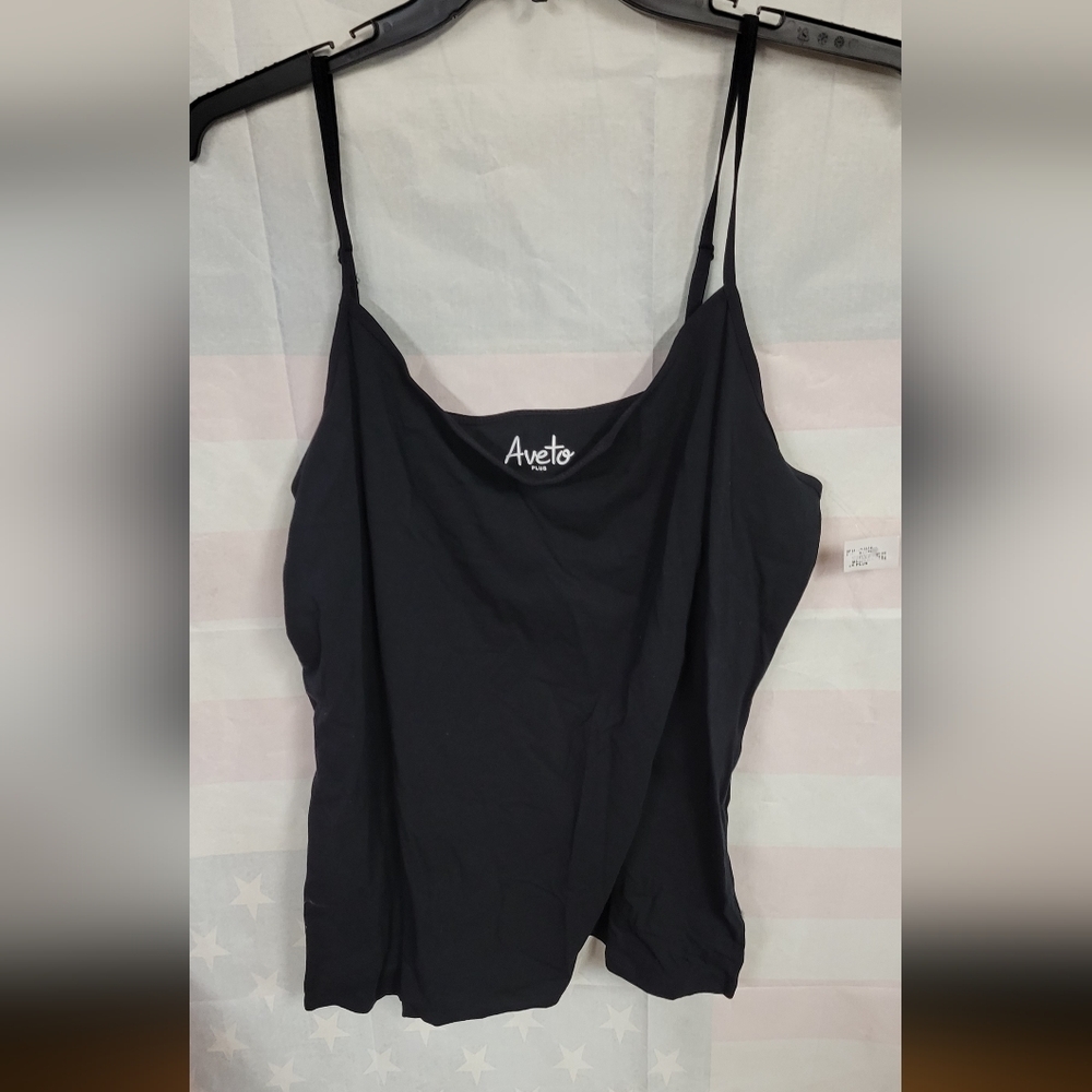Aveto Plus 3X Black Adjustable Straps Tank Cami